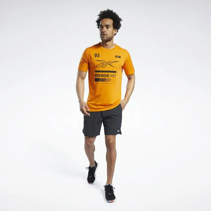 TShirts and Graphic Tees Mens Reebok Speedwick Graphic Move Tee High Vis Orange