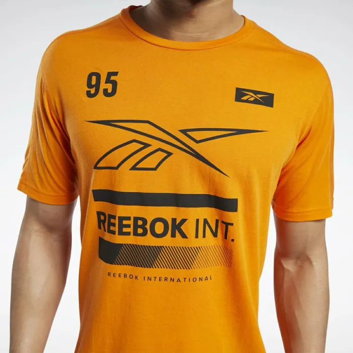TShirts and Graphic Tees Mens Reebok Speedwick Graphic Move Tee High Vis Orange