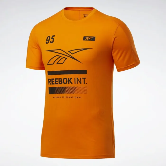 TShirts and Graphic Tees Mens Reebok Speedwick Graphic Move Tee High Vis Orange