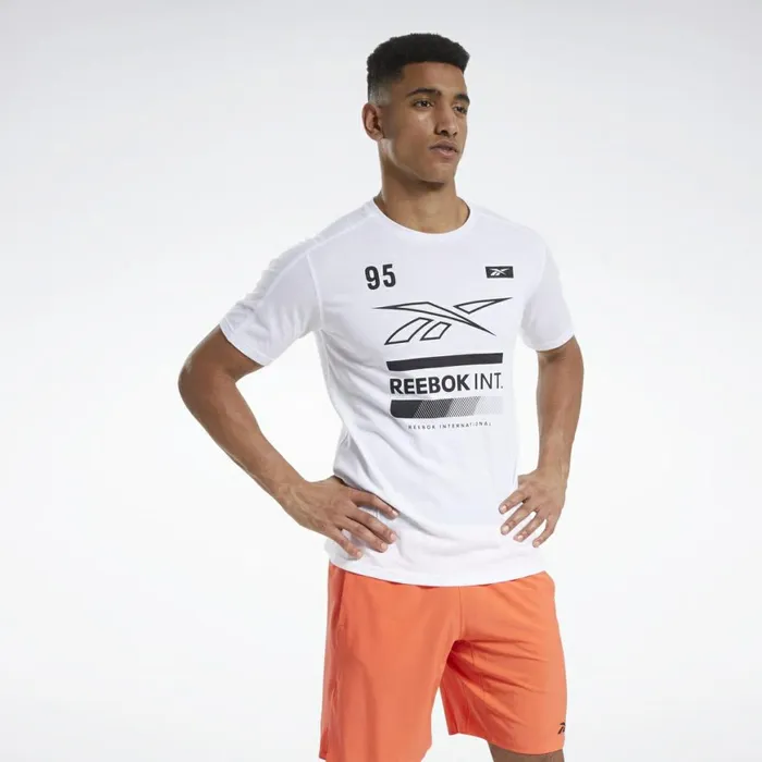 TShirts and Graphic Tees Mens Reebok Speedwick Graphic Move Tee White