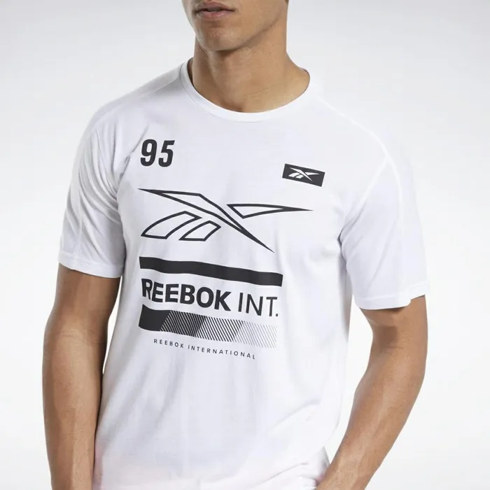 TShirts and Graphic Tees Mens Reebok Speedwick Graphic Move Tee White