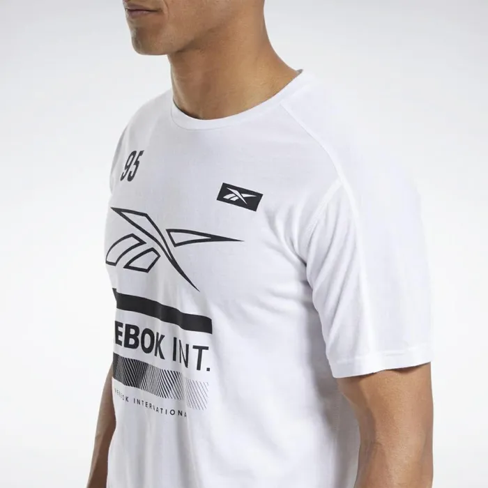 TShirts and Graphic Tees Mens Reebok Speedwick Graphic Move Tee White