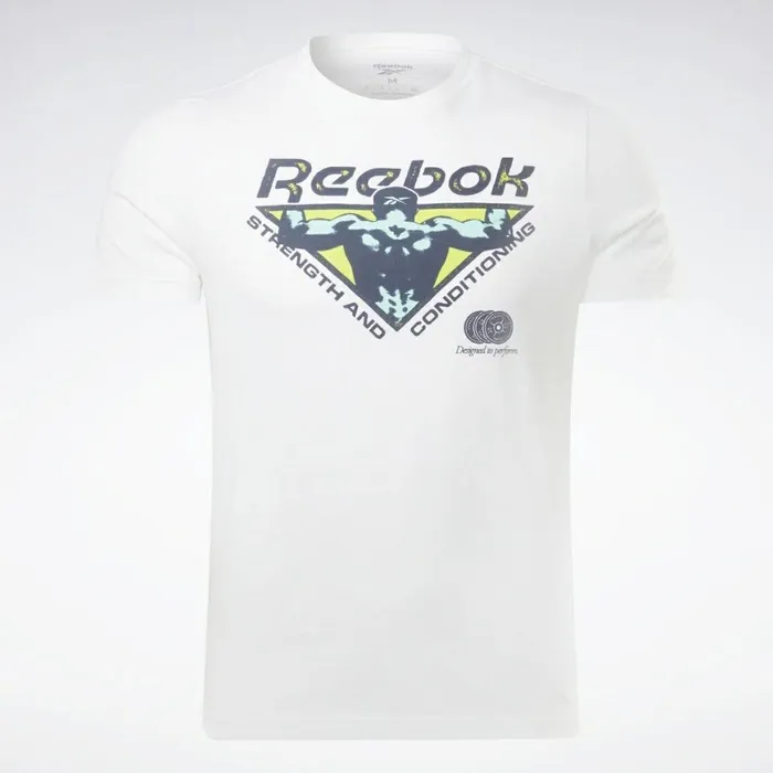 TShirts and Graphic Tees Mens Reebok Training Novelty Graphic TShirt White
