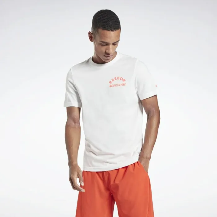 TShirts and Graphic Tees Mens Reebok Weightlifting TShirt White