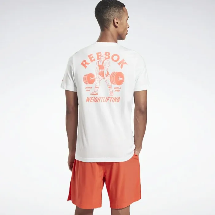 TShirts and Graphic Tees Mens Reebok Weightlifting TShirt White