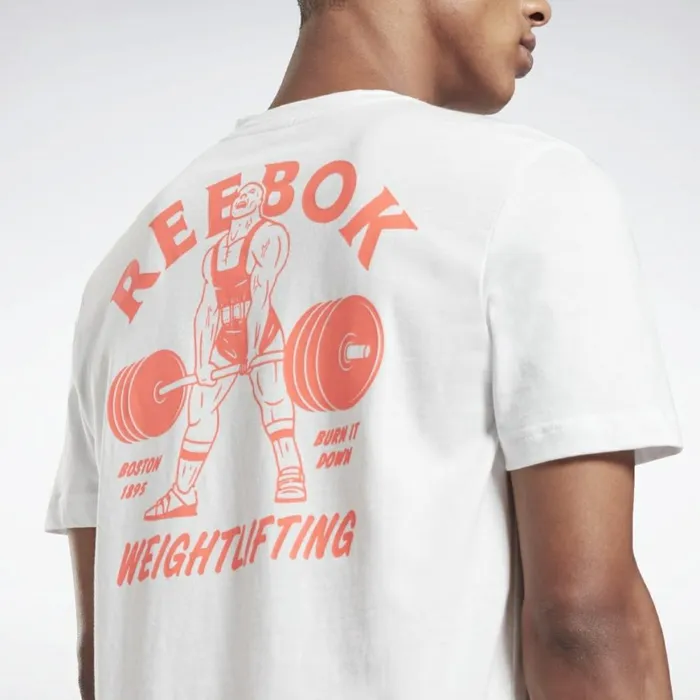 TShirts and Graphic Tees Mens Reebok Weightlifting TShirt White