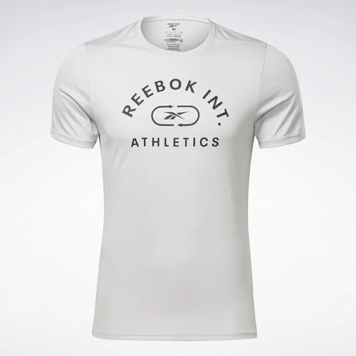 TShirts and Graphic Tees Mens Reebok Workout Ready Graphic TShirt Pure Grey 2
