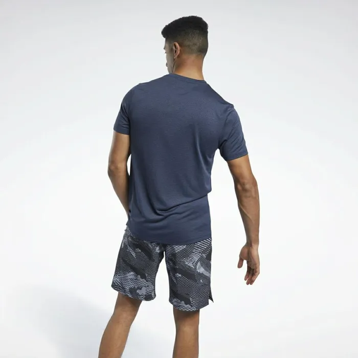 TShirts and Graphic Tees Mens Reebok Workout Ready Mlange Tee Vector Navy