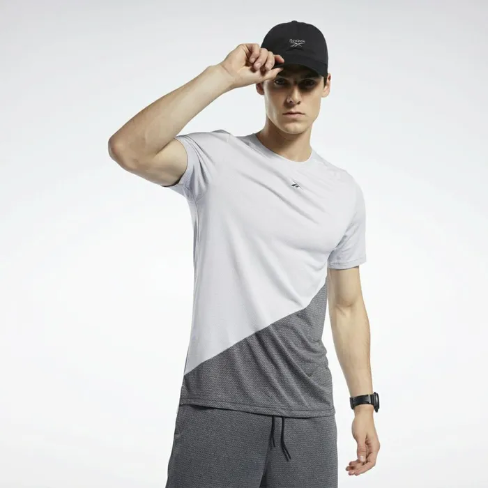 TShirts and Graphic Tees Mens Reebok Workout Ready Melange Tee Sterling Grey