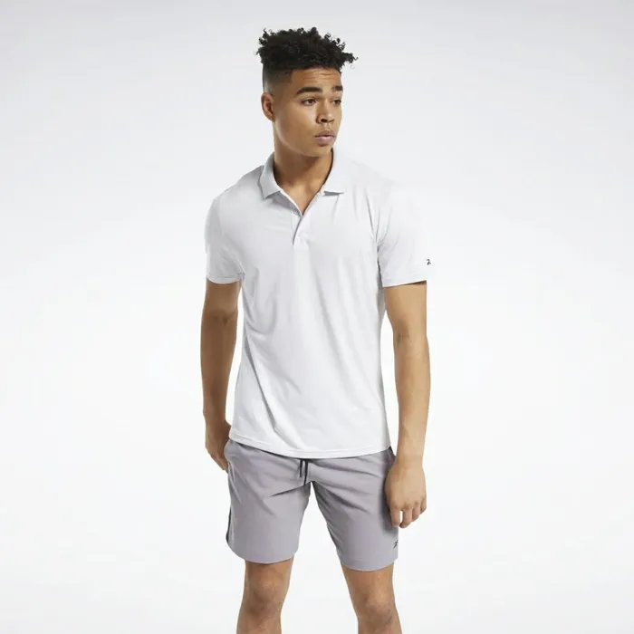TShirts and Graphic Tees Mens Reebok Workout Ready Polo Shirt Porcelain