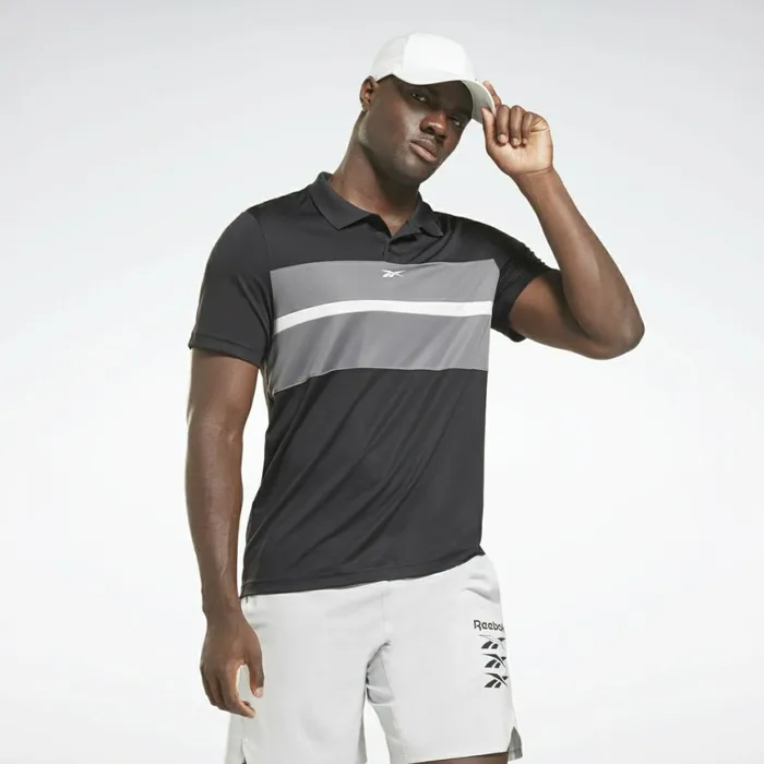 TShirts and Graphic Tees Mens Reebok Workout Ready Striped Polo Shirt Black Cold Grey 6 TShirts and Graphic Tees Mens Reebok Workout Ready Striped Polo Shirt Black Cold Grey 6