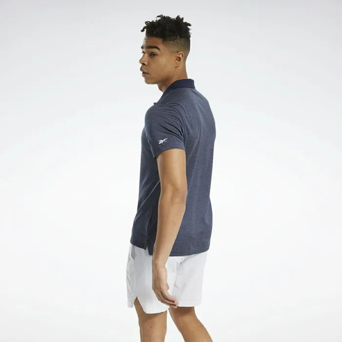 TShirts and Graphic Tees Mens Reebok Workout Ready Striped Polo Shirt Vector Navy