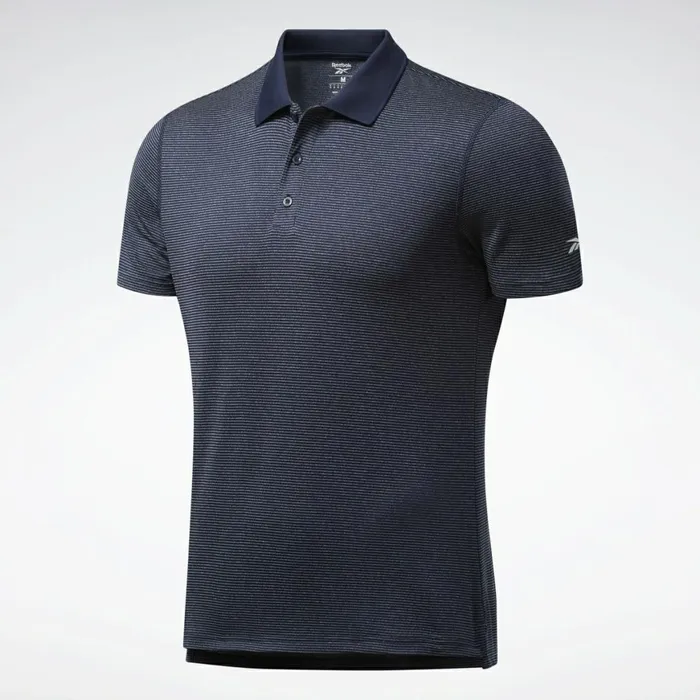 TShirts and Graphic Tees Mens Reebok Workout Ready Striped Polo Shirt Vector Navy