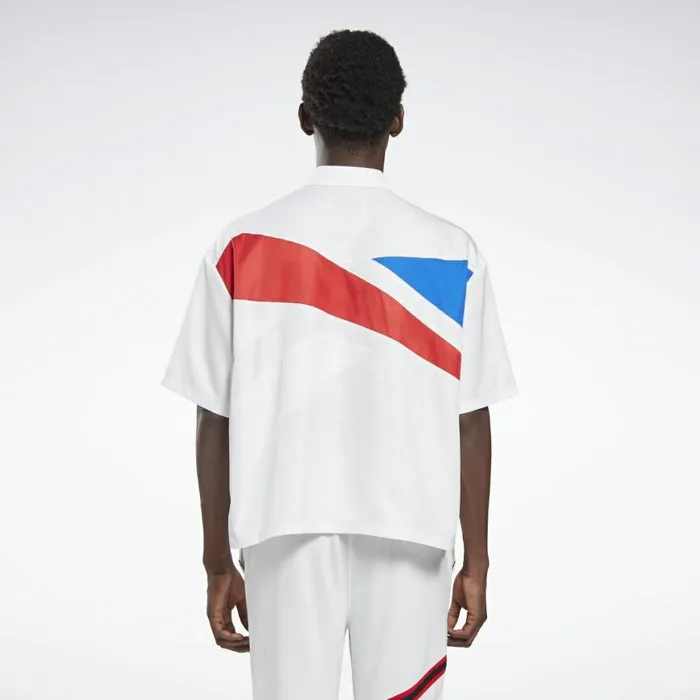 TShirts and Graphic Tees MensWomens Reebok By Pyer Moss Short Sleeve Cropped ButtonDown Shirt White