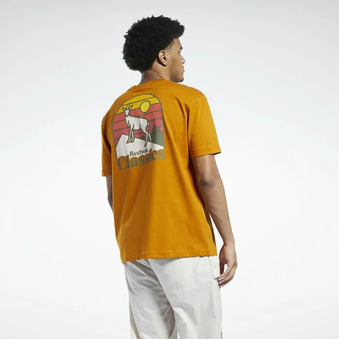 TShirts and Graphic Tees MensWomens Reebok Classics Camping Graphic TShirt Radiant Ochre