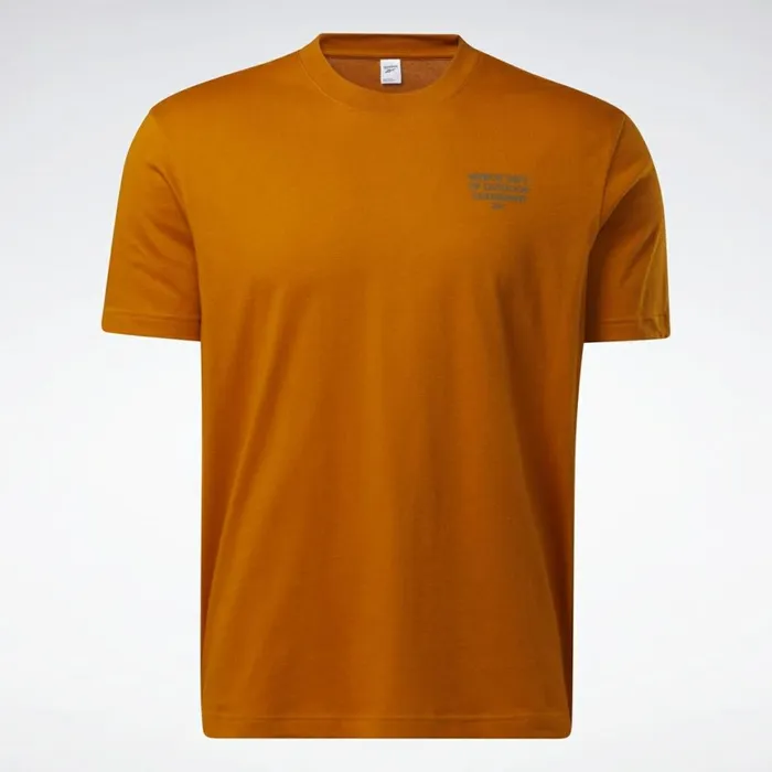 TShirts and Graphic Tees MensWomens Reebok Classics Camping Graphic TShirt Radiant Ochre