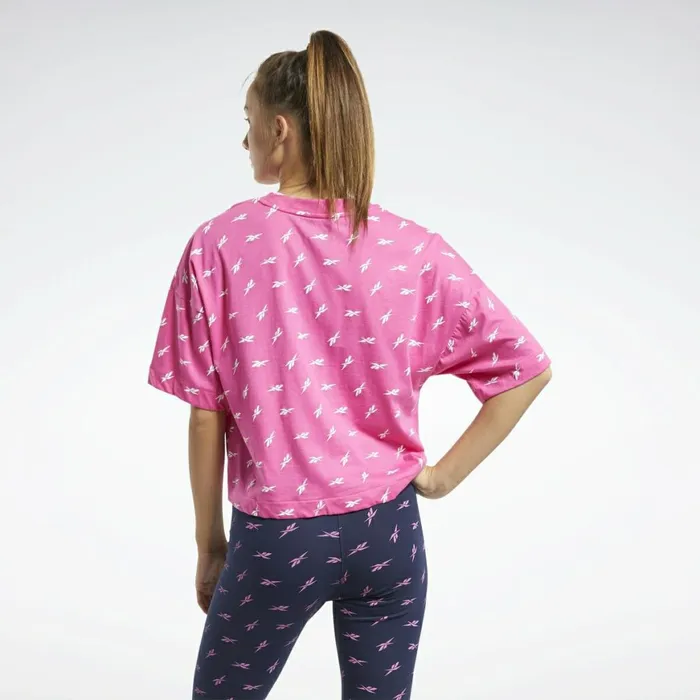 TShirts and Graphic Tees Womens Reebok Allover Vector Tee Proud Pink Ctn