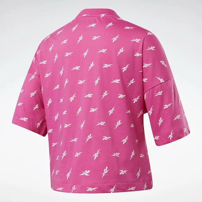 TShirts and Graphic Tees Womens Reebok Allover Vector Tee Proud Pink Ctn