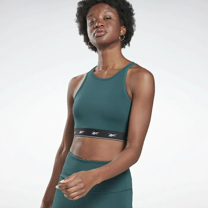 TShirts and Graphic Tees Womens Reebok Beyond The Sweat Crop Top Forest Green