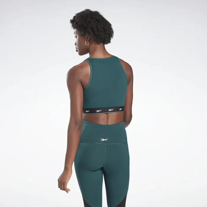 TShirts and Graphic Tees Womens Reebok Beyond The Sweat Crop Top Forest Green
