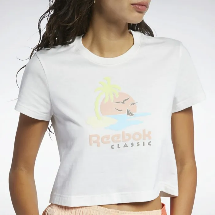 TShirts and Graphic Tees Womens Reebok Classics Graphic TShirt Chalk