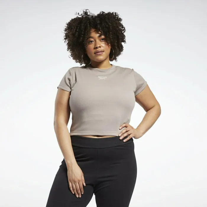 TShirts and Graphic Tees Womens Reebok Classics Ribbed TShirt Plus Size Boulder Grey TShirts and Graphic Tees Womens Reebok Classics Ribbed TShirt Plus Size Boulder Grey