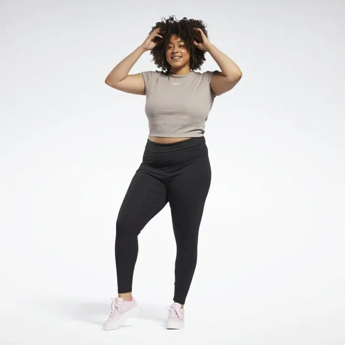 TShirts and Graphic Tees Womens Reebok Classics Ribbed TShirt Plus Size Boulder Grey