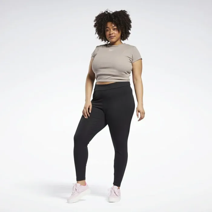 TShirts and Graphic Tees Womens Reebok Classics Ribbed TShirt Plus Size Boulder Grey