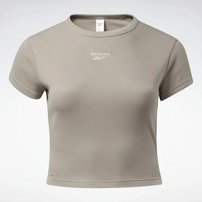 TShirts and Graphic Tees Womens Reebok Classics Ribbed TShirt Plus Size Boulder Grey