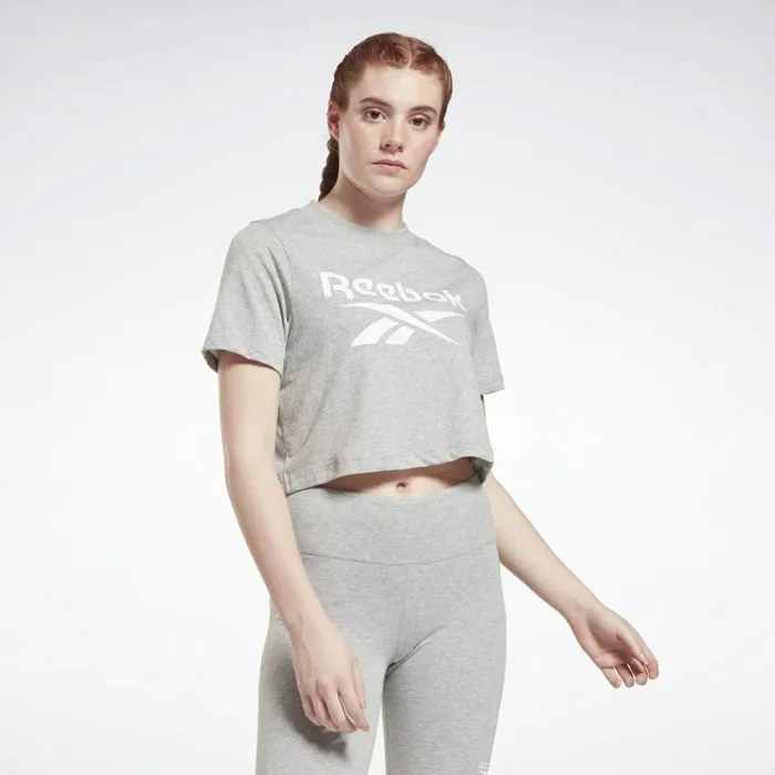 TShirts and Graphic Tees Womens Reebok Identity Cropped TShirt Medium Grey Heather White TShirts and Graphic Tees Womens Reebok Identity Cropped TShirt Medium Grey Heather White
