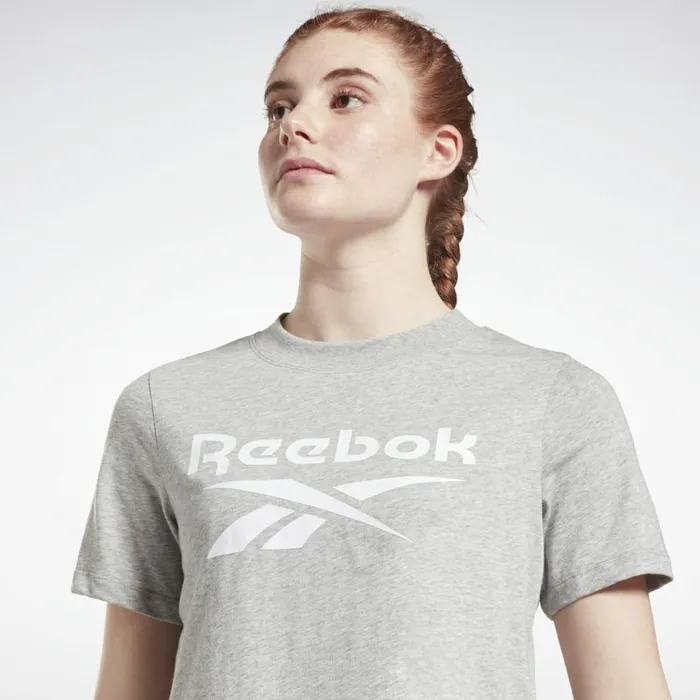 TShirts and Graphic Tees Womens Reebok Identity Cropped TShirt Medium Grey Heather White