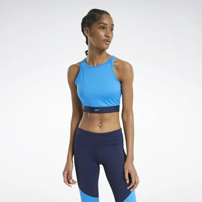 TShirts and Graphic Tees Womens Reebok Mesh Crop Top Horizon Blue