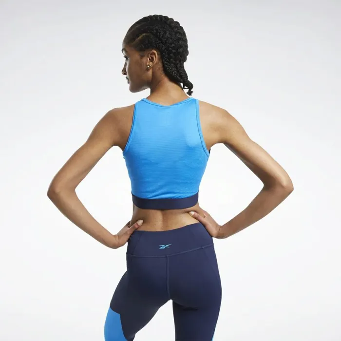 TShirts and Graphic Tees Womens Reebok Mesh Crop Top Horizon Blue
