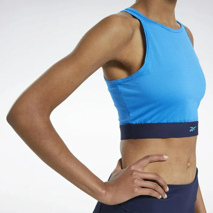 TShirts and Graphic Tees Womens Reebok Mesh Crop Top Horizon Blue