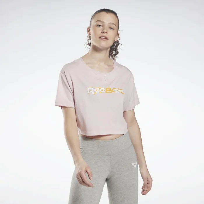 TShirts and Graphic Tees Womens Reebok MYT Cropped TShirt Frost Berry