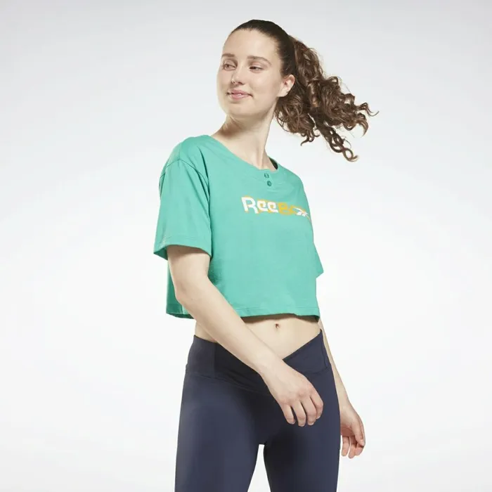 TShirts and Graphic Tees Womens Reebok MYT Cropped TShirt Future Teal