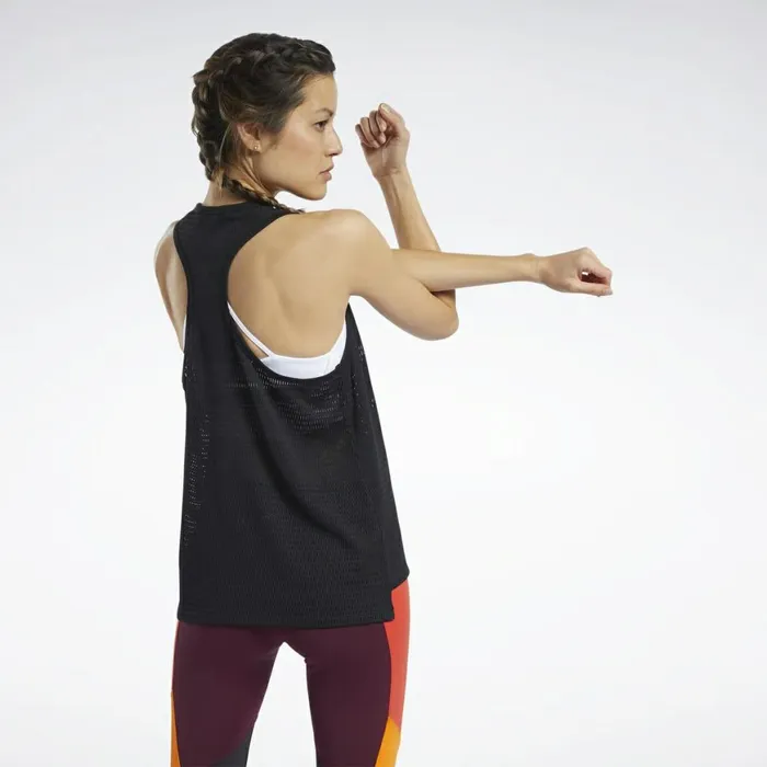 TShirts and Graphic Tees Womens Reebok Perforated Tank Top Black