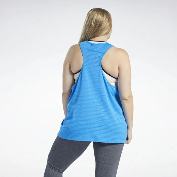 TShirts and Graphic Tees Womens Reebok Perforated Tank Top Horizon Blue
