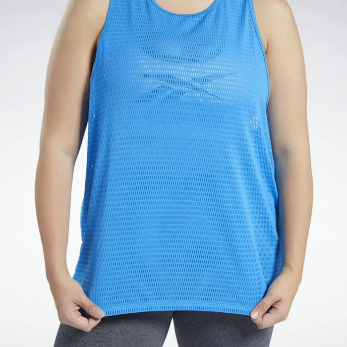 TShirts and Graphic Tees Womens Reebok Perforated Tank Top Horizon Blue
