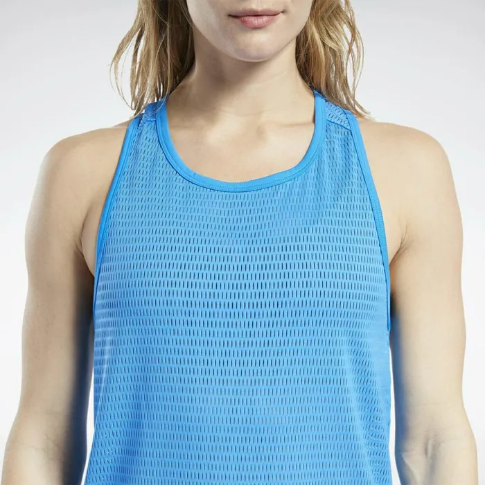 TShirts and Graphic Tees Womens Reebok Perforated Tank Top Horizon Blue