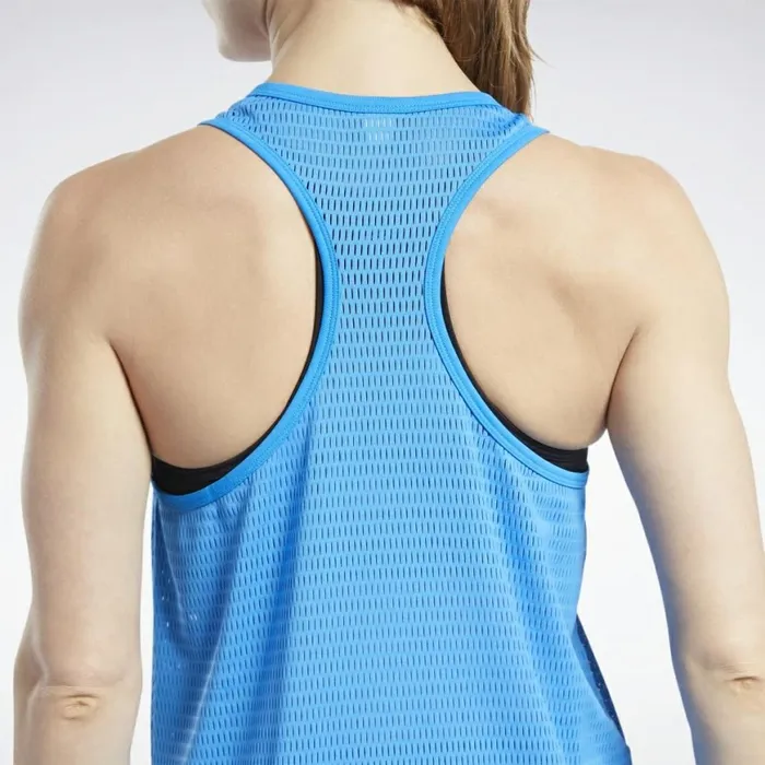 TShirts and Graphic Tees Womens Reebok Perforated Tank Top Horizon Blue