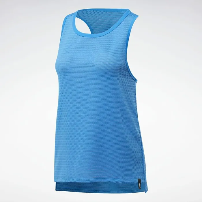 TShirts and Graphic Tees Womens Reebok Perforated Tank Top Horizon Blue
