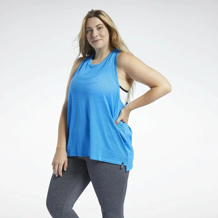 TShirts and Graphic Tees Womens Reebok Perforated Tank Top Horizon Blue
