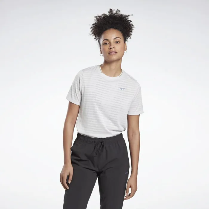 TShirts and Graphic Tees Womens Reebok Run Jacquard Tee Porcelain