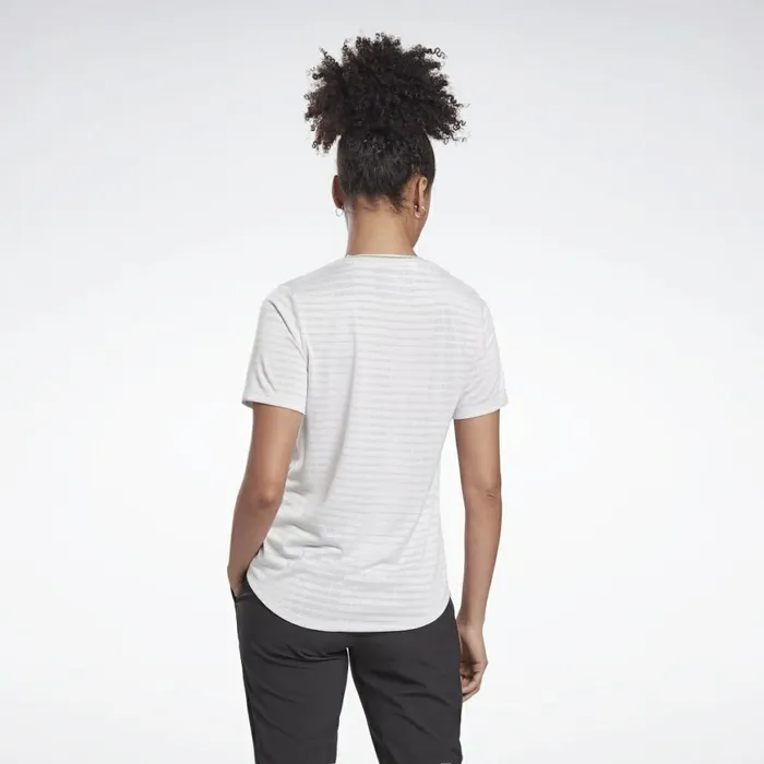 TShirts and Graphic Tees Womens Reebok Run Jacquard Tee Porcelain