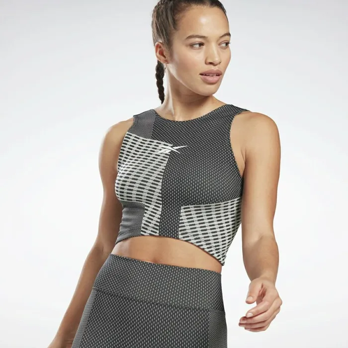 TShirts and Graphic Tees Womens Reebok Seamless Crop Top Black