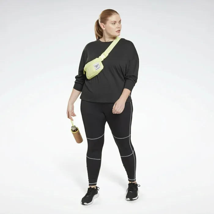 TShirts and Graphic Tees Womens Reebok Workout Ready Supremium Long Sleeve TShirt Plus Size Black
