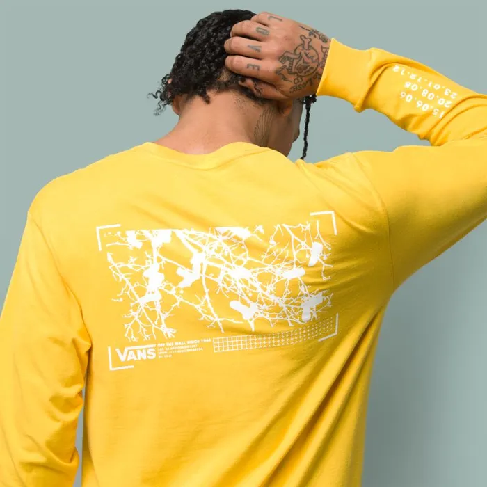 TShirts and Tanks Men Vans 66 Supply Long Sleeve TShirt Lemon Chrome