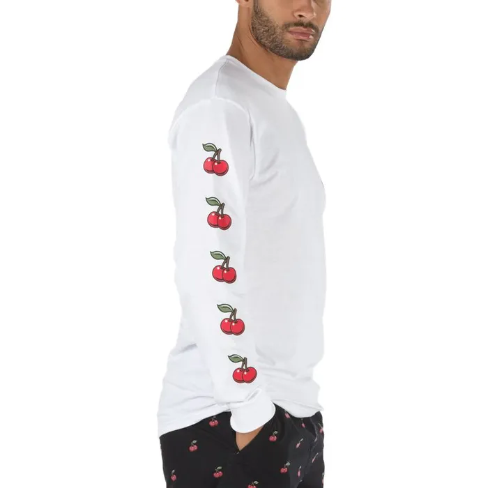 TShirts and Tanks Men Vans Cherries Long Sleeve TShirt White