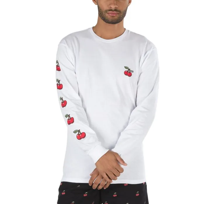 TShirts and Tanks Men Vans Cherries Long Sleeve TShirt White TShirts and Tanks Men Vans Cherries Long Sleeve TShirt White
